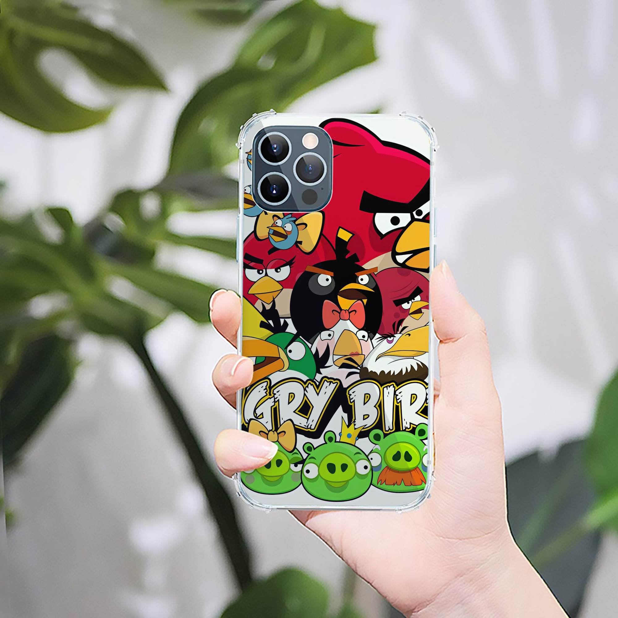 （画像用） Angry Birds アングリーバード 【iPhone 12シリーズ対応】透明スマホケース（クリアソフトケース）